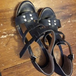 Black Eurosoft heeled sandals
